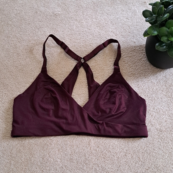 Aerie Sunnie Bralette Size Small Maroon Burgandy Sunnie Bustier Racer Back - Picture 9 of 10